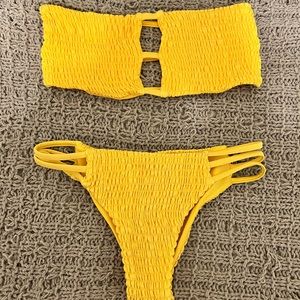 Yellow tube top Bikini